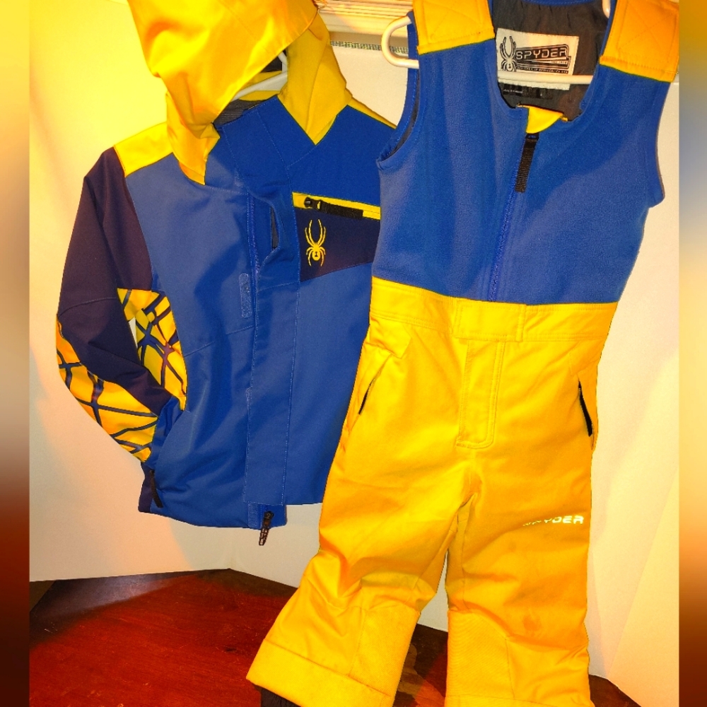 Spyder Blue and Yellow Ski Suit
